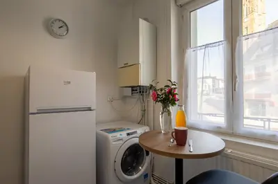 Cuisine ou kitchenette dans l'établissement La Canopée