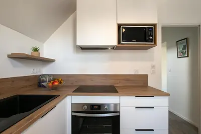 Cuisine ou kitchenette dans l'établissement La Canopée