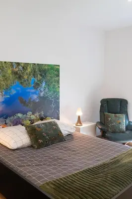 Un ou plusieurs lits dans un hébergement de l'établissement Envol du Phénix - Studio neuf - Rivage indépendant en rez de jardin
