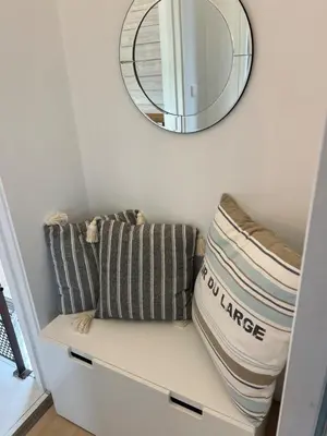 Coin salon dans l'établissement Villa am Meer mit Komfort privates Hallen Schwimmbad und Jacuzzi