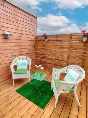 Balcon ou terrasse dans l'établissement Le ty cocon