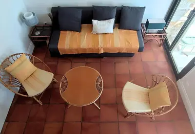 Coin salon dans l'établissement La Villa des Dunes bord de mer