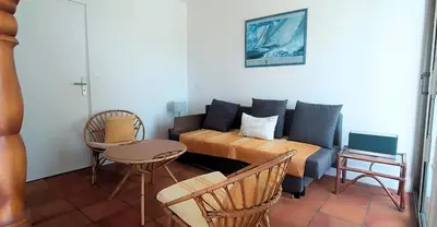 Coin salon dans l'établissement La Villa des Dunes bord de mer