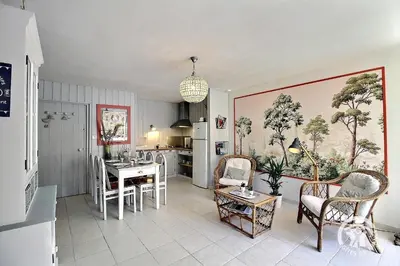 Coin salon dans l'établissement La villa de la lieue de greve