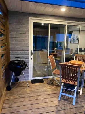 Terrasse ou espace extérieur de l'établissement Mobil Home piscine chauffée Pont l 'Abbe