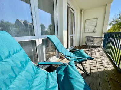 Balcon ou terrasse dans l'établissement Joli studio Rockroum