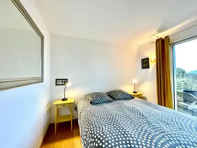 Un ou plusieurs lits dans un hébergement de l'établissement Maison magnifique vue mer