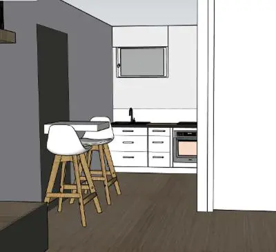 Cuisine ou kitchenette dans l'établissement Envol du Phénix Studio neuf - Horizon indépendant rez de jardin