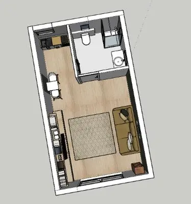 Plan de l'établissement Envol du Phénix Studio neuf - Horizon indépendant rez de jardin
