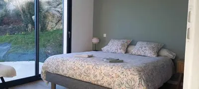 Un ou plusieurs lits dans un hébergement de l'établissement Maison récente plain-pied Crozon proche plage commerces