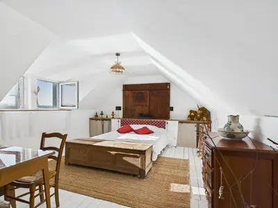 Un ou plusieurs lits dans un hébergement de l'établissement Maison vue mer pour 2 à Plouguerneau