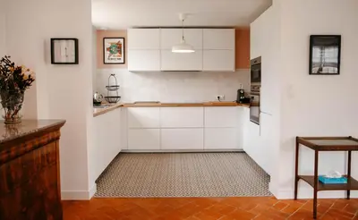 Cuisine ou kitchenette dans l'établissement Superbe maison pour 6 à 500 m de la mer