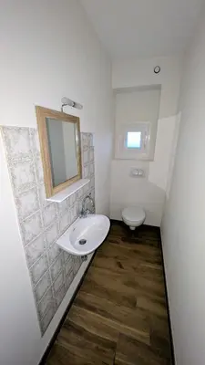 Salle de bains dans l'établissement Le gîte 