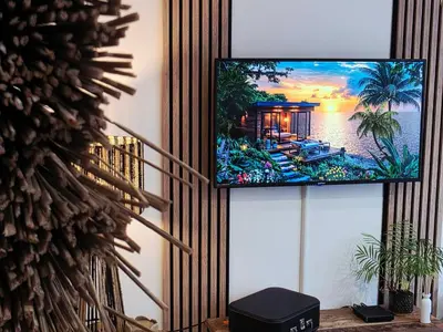 Télévision ou salle de divertissement dans l'établissement Boho Nest