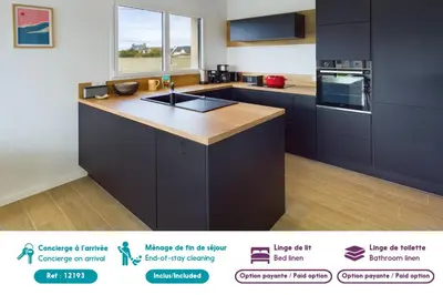Cuisine ou kitchenette dans l'établissement Maison avec jardin pour 10 personnes à Penmarch
