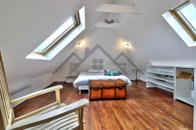 Un ou plusieurs lits dans un hébergement de l'établissement LocaLise - M5 - Maison de vacances sur le port de Lechiagat - terrasse entièrement close - Wifi inclus - Draps inclus - Animaux bienvenus
