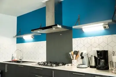 Cuisine ou kitchenette dans l'établissement Ti Marie Thérèse