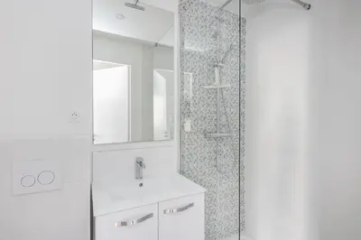 Salle de bains dans l'établissement Feu Follè