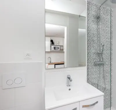 Salle de bains dans l'établissement Dame Blanche