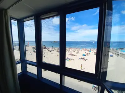 Vue générale sur la mer ou vue sur la mer prise depuis l'hôtel
