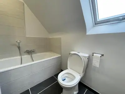 Salle de bains dans l'établissement Maison de famille Henvic