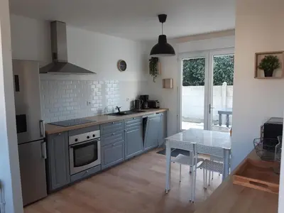 Cuisine ou kitchenette dans l'établissement Ty Glaz