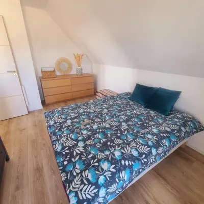 Un ou plusieurs lits dans un hébergement de l'établissement Comme à la maison ! 4 chambres, vue mer