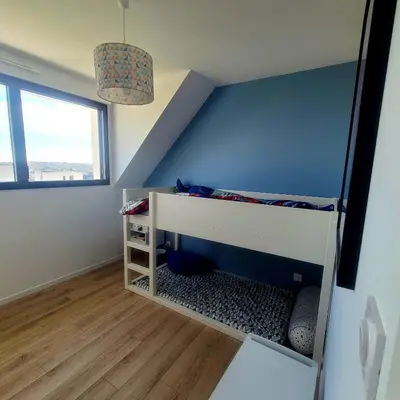 Un ou plusieurs lits dans un hébergement de l'établissement Comme à la maison ! 4 chambres, vue mer