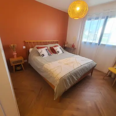 Un ou plusieurs lits dans un hébergement de l'établissement Comme à la maison ! 4 chambres, vue mer