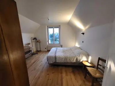 Un ou plusieurs lits dans un hébergement de l'établissement Maison Plestin proche plage et GR 34 avec Jardin