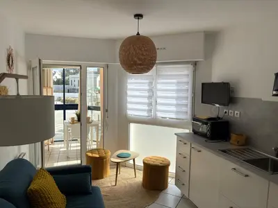 Cuisine ou kitchenette dans l'établissement Studio plougonvelin