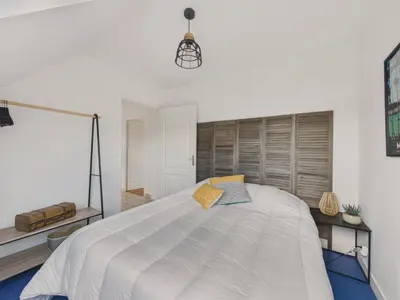Un ou plusieurs lits dans un hébergement de l'établissement Maison avec terrasse et jardin pour 6 - Bénodet