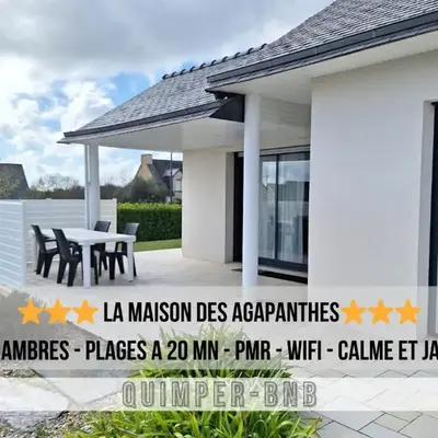 La Maison des Agapanthes - accès PMR - à 20 mn des Plages