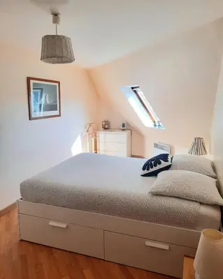 Un ou plusieurs lits dans un hébergement de l'établissement Trez-Hir Appartement 4 pers bord de mer