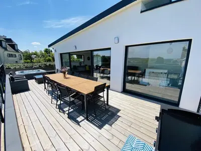 Balcon ou terrasse dans l'établissement Villa Armor Vue mer et Spa