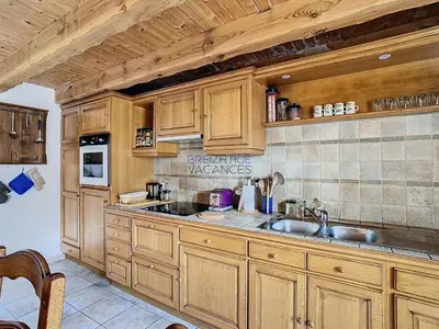 Cuisine ou kitchenette dans l'établissement Penty Kergonan avec belle vue mer - Crozon, Bretagne