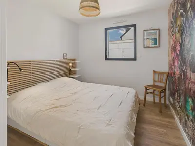 Un ou plusieurs lits dans un hébergement de l'établissement Maison neuve avec terrasse pour 6 personnes