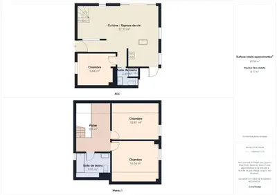 Plan de l'établissement Maison neuve avec terrasse pour 6 personnes