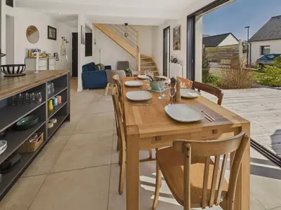 Balcon ou terrasse dans l'établissement Maison neuve avec terrasse pour 6 personnes