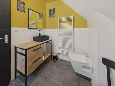 Salle de bains dans l'établissement Maison neuve avec terrasse pour 6 personnes