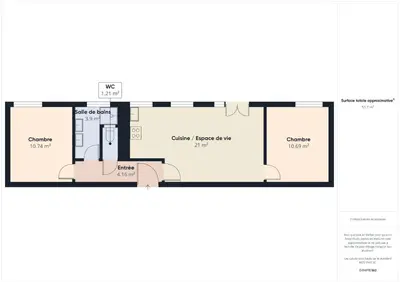 Plan de l'établissement Appartement pour 4 à 5 minutes de la plage