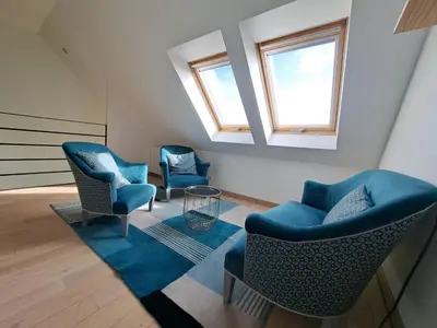 Coin salon dans l'établissement Les Hauts de Trégana 4 chambres