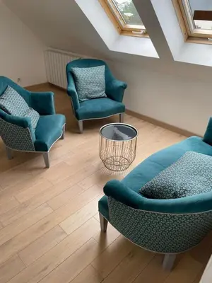 Coin salon dans l'établissement Les Hauts de Trégana 4 chambres