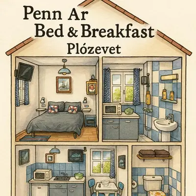 Un ou plusieurs lits dans un hébergement de l'établissement Penn Ar Bed & Breakfast