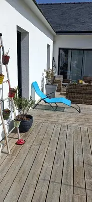 Balcon ou terrasse dans l'établissement Maison Pays des Abers Réservation exclusive à la quinzaine du 9 au 23 août 2025