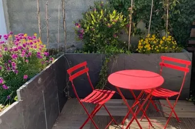 Jardin de l'établissement charmante maison avec jardin clos sur les dunes de Sainte Marguerite avec SPA en option