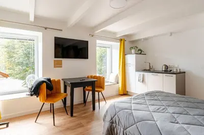 Cuisine ou kitchenette dans l'établissement Agréable studio pour 2 personnes Studio Melen