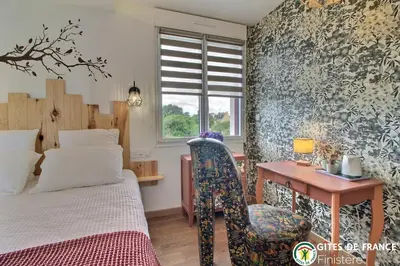 Un ou plusieurs lits dans un hébergement de l'établissement Chambre et table d'Hotes Manava Loretta