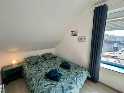 Un ou plusieurs lits dans un hébergement de l'établissement Charming seaside family home - sleeps 8
