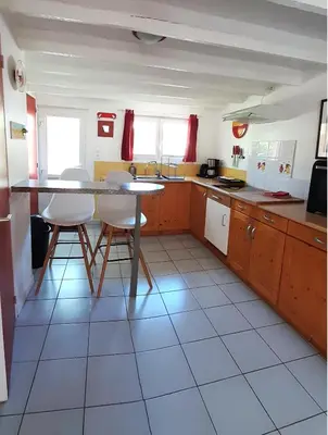 Cuisine ou kitchenette dans l'établissement Brennig